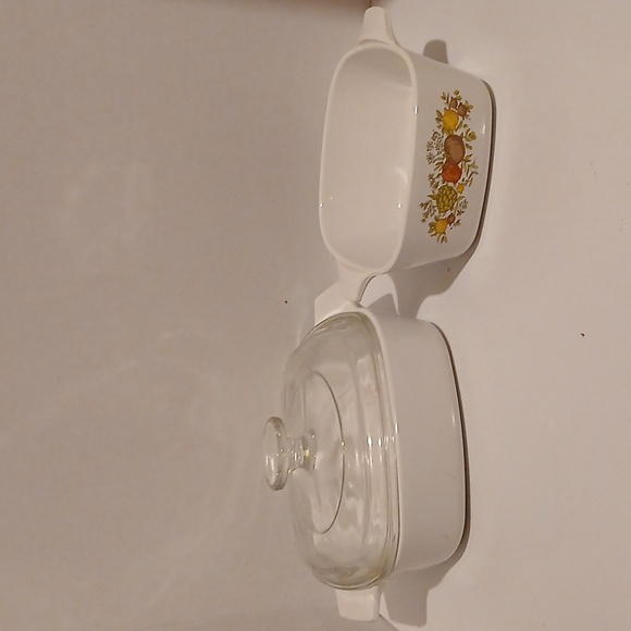 Corningware Pyrex Spice Of Life White Casserole Dish with Floral Design - Picture 1 of 7